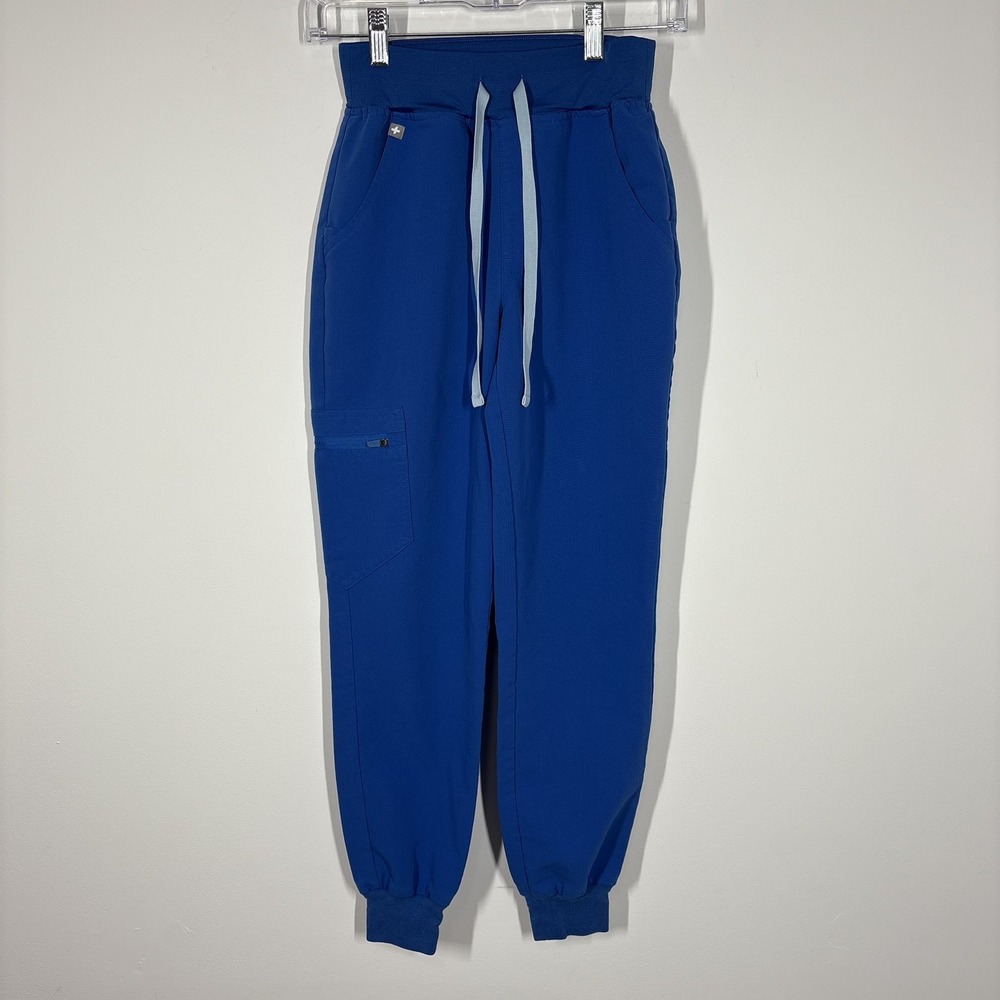 FIGS Womens Zamora Jogger Scrub Pants Size XXS Petite Royal Blue Pockets Nurse